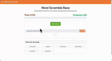 Word Scramble Race